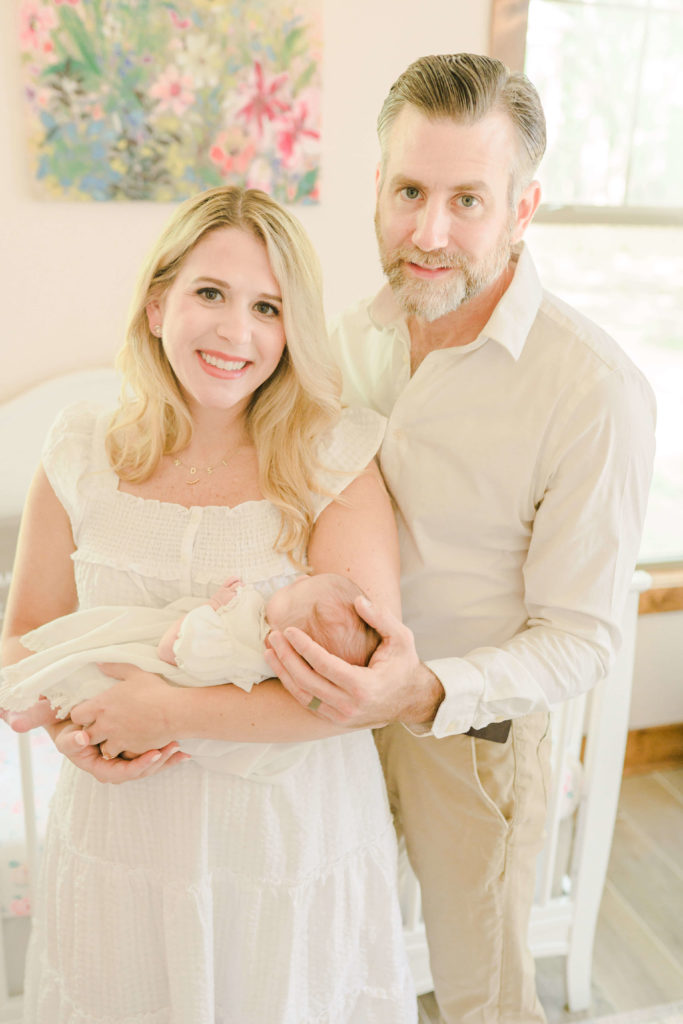 Mom, dad and baby during lifestyle session