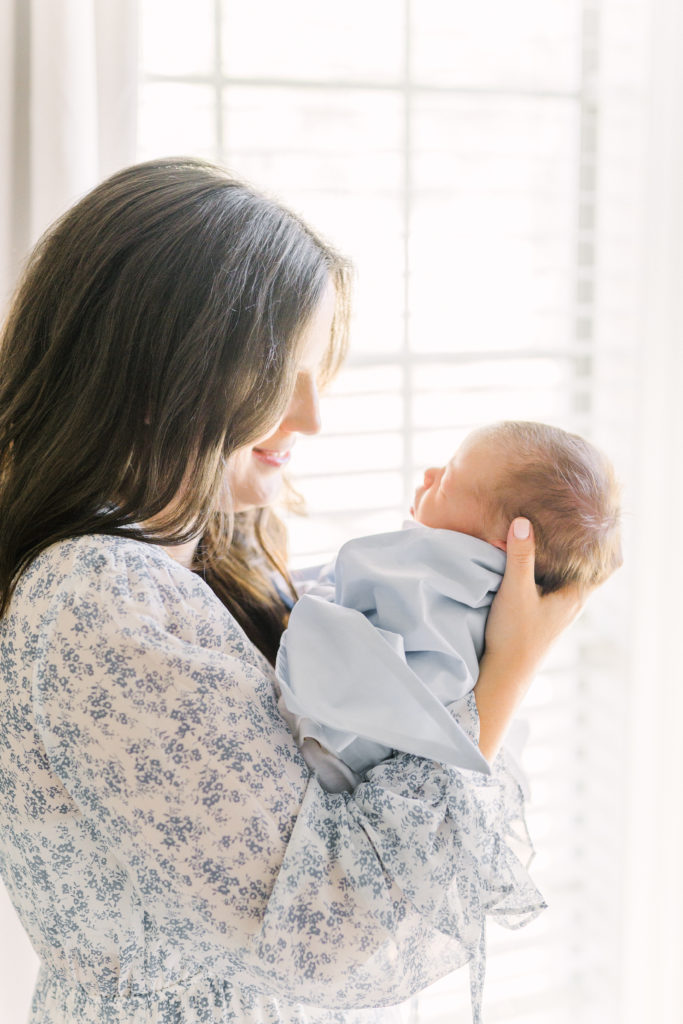 Mom holding baby